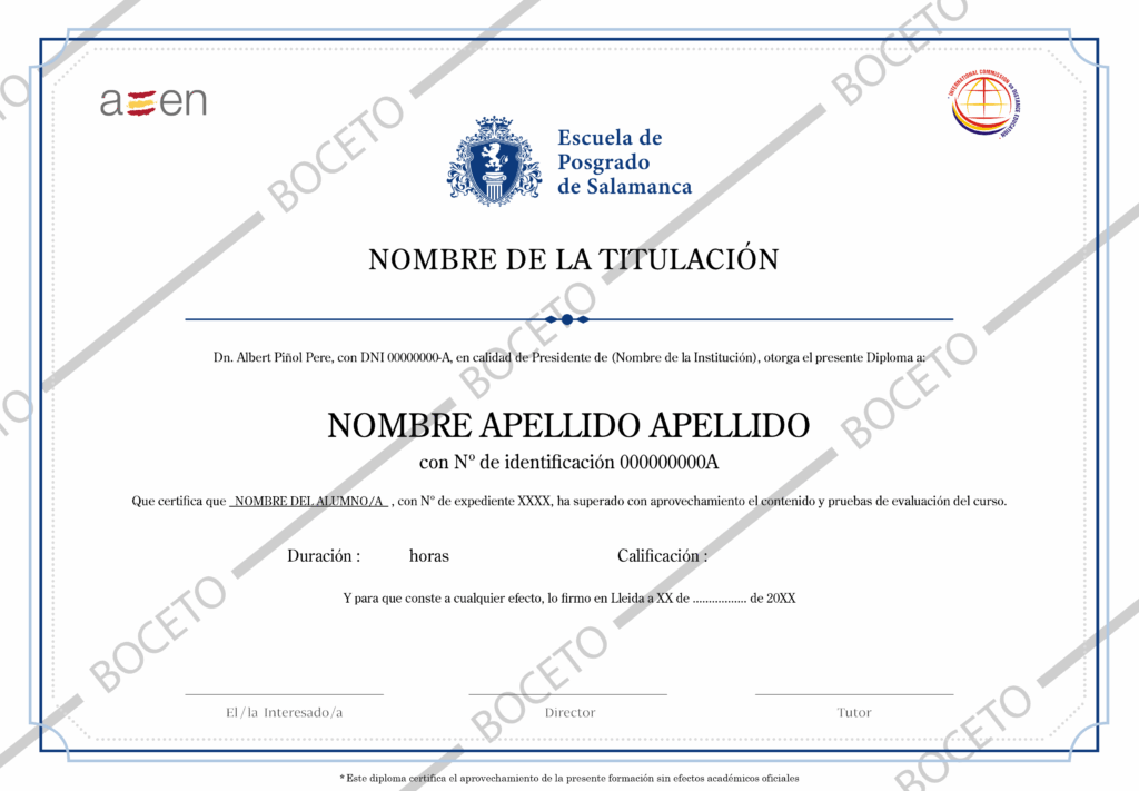 Diploma Escuela de Posgrado de Salamanca